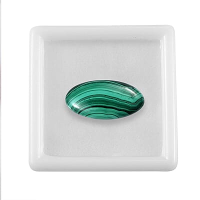 African Malachite (Ovl 22x11 mm) 10.44 ctw Loose Gemstone