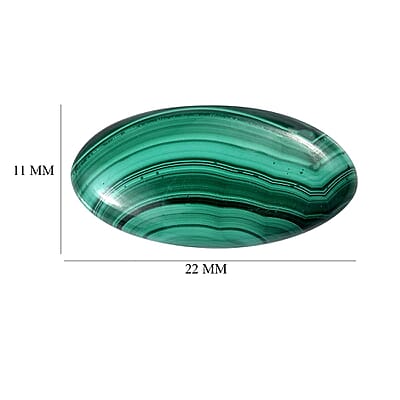 African Malachite (Ovl 22x11 mm) 10.44 ctw Loose Gemstone