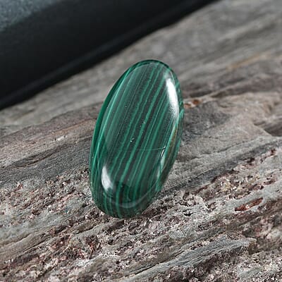 African Malachite (Ovl 20x10 mm) 9.32 ctw Loose Gemstone