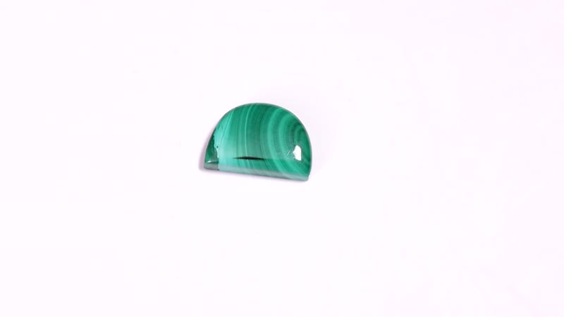 African Malachite (D Shape 12x8 mm) 3.60 ctw Loose Gemstone