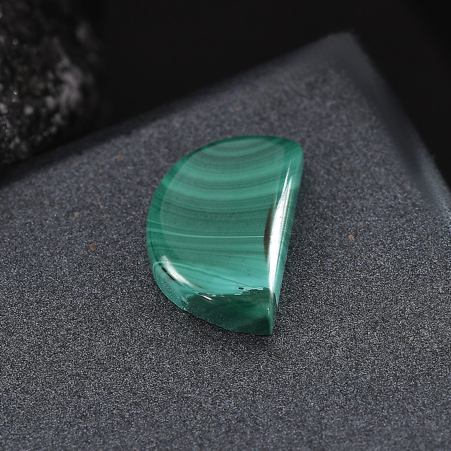 African Malachite (D Shape 12x8 mm) 3.60 ctw Loose Gemstone