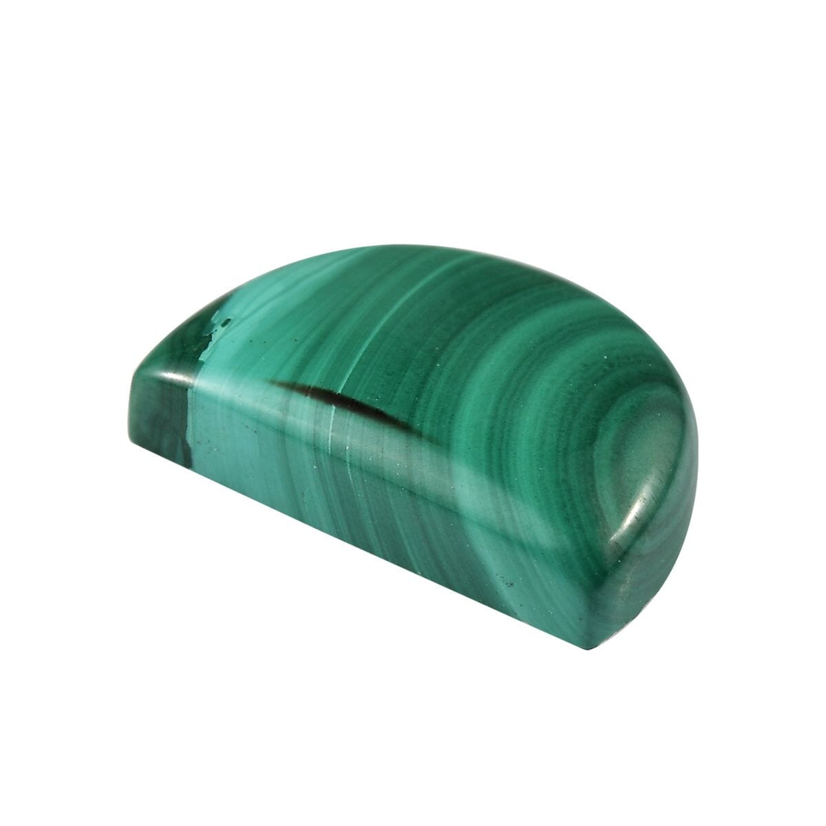 African Malachite (D Shape 12x8 mm) 3.60 ctw Loose Gemstone image number 2