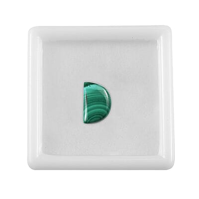 African Malachite (D Shape 12x8 mm) 3.60 ctw Loose Gemstone