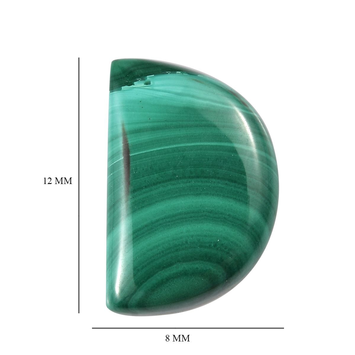African Malachite (D Shape 12x8 mm) 3.60 ctw Loose Gemstone image number 4
