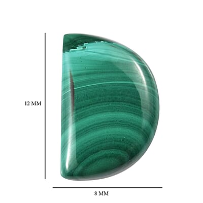 African Malachite (D Shape 12x8 mm) 3.60 ctw Loose Gemstone