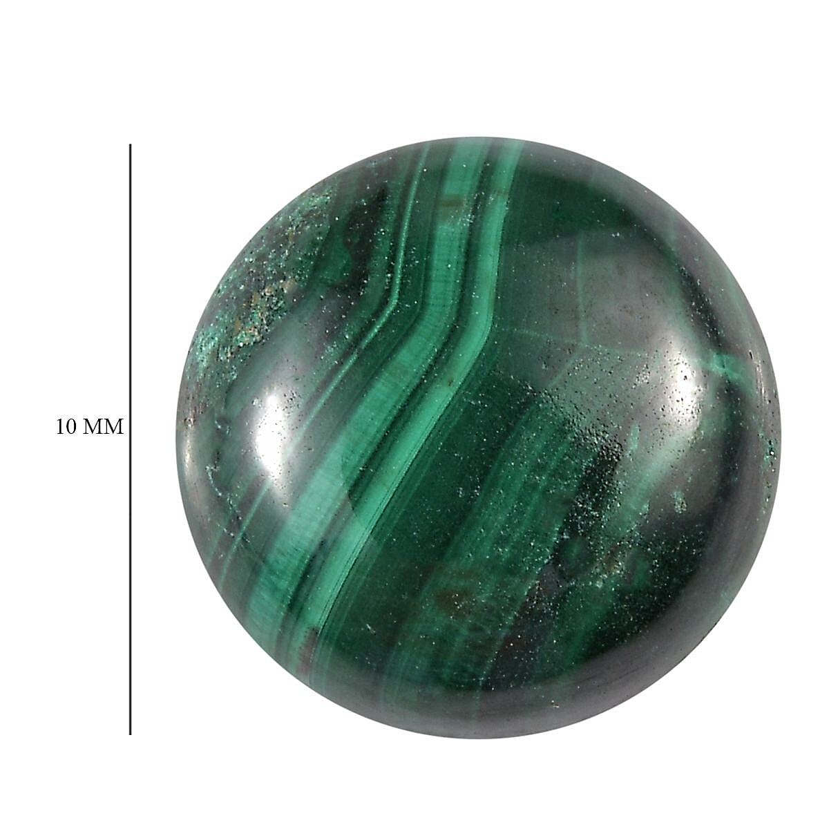 African Malachite (Rnd 10 mm) 4.32 ctw Loose Gemstone image number 4