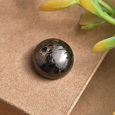 Matrix Silver Shungite (Rnd 10 mm) 2.60 ctw Loose Gemstone