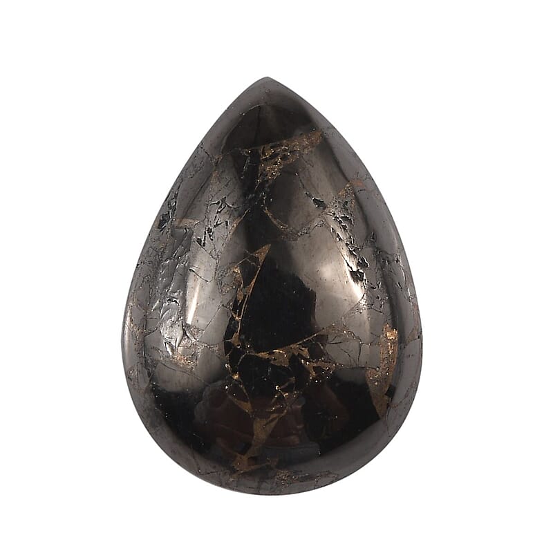 Matrix Silver Shungite (Pear 14x10 mm) 3.46 ctw Loose Gemstone