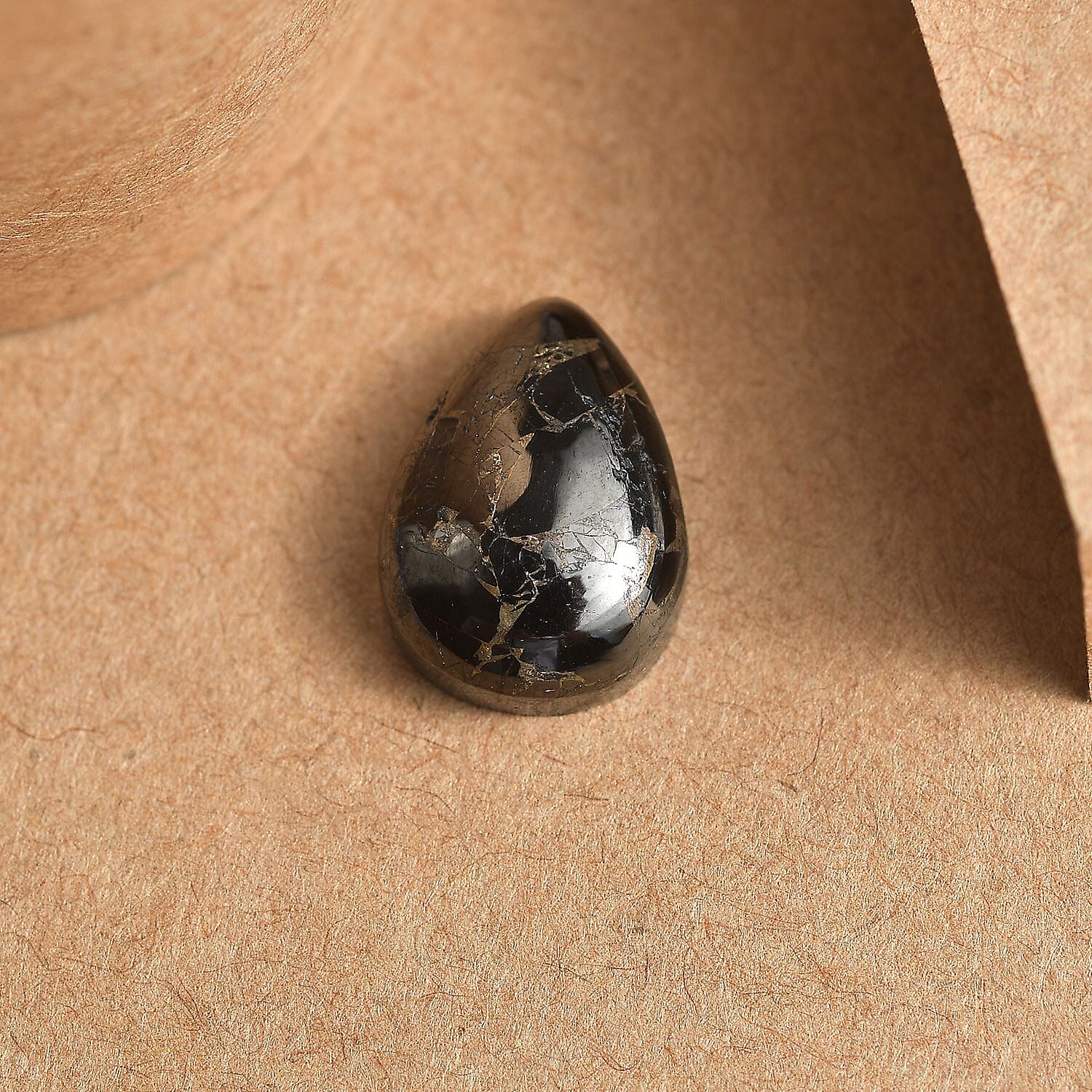 Matrix Silver Shungite (Pear 14x10 mm) 3.46 ctw Loose Gemstone