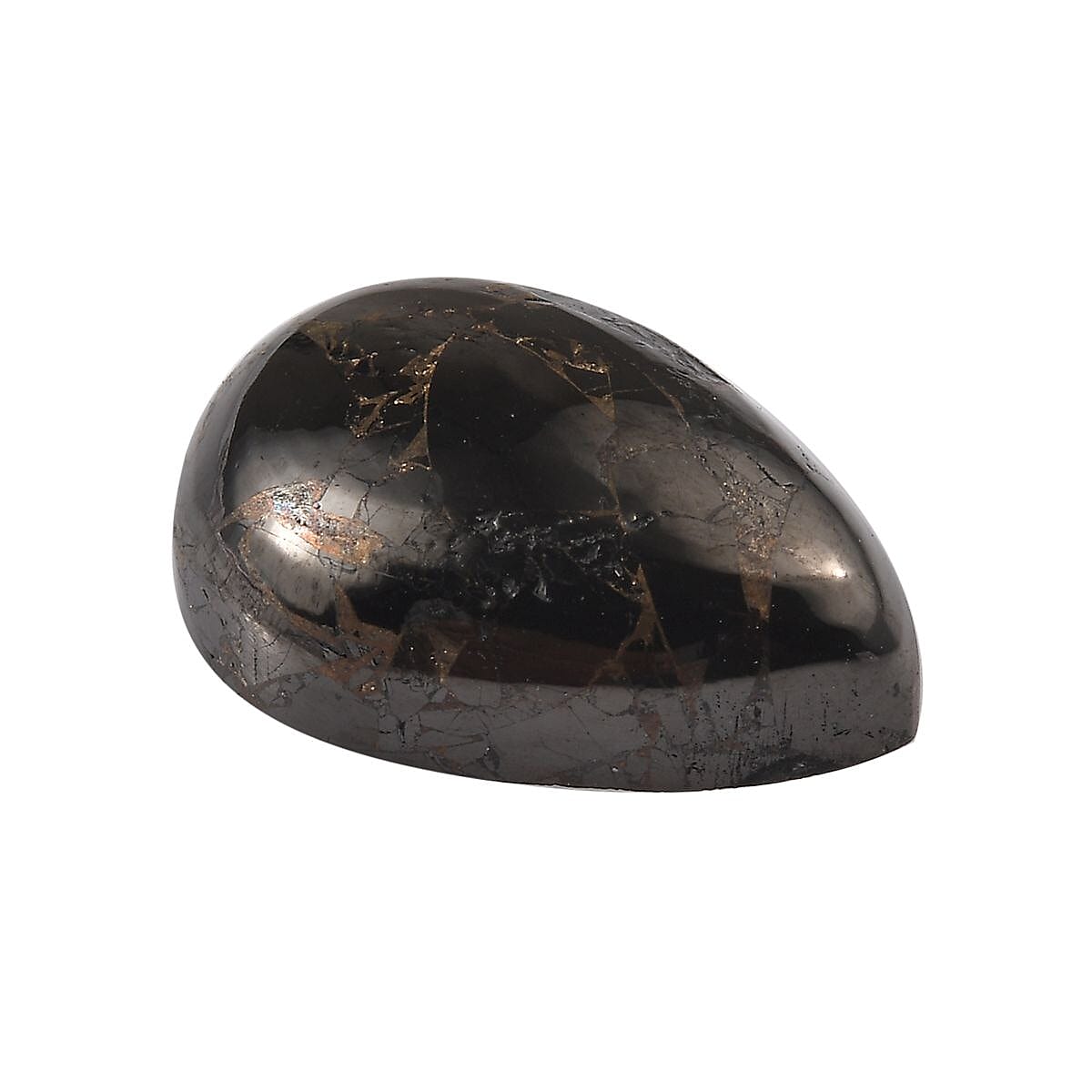 Matrix Silver Shungite (Pear 14x10 mm) 3.46 ctw Loose Gemstone