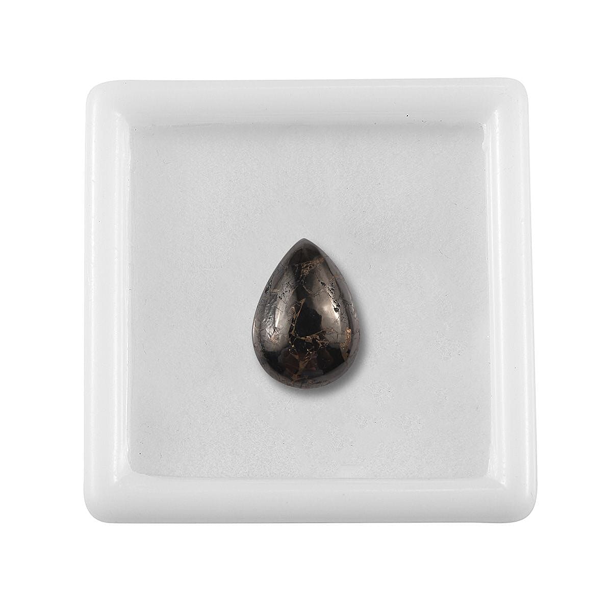 Matrix Silver Shungite (Pear 14x10 mm) 3.46 ctw Loose Gemstone