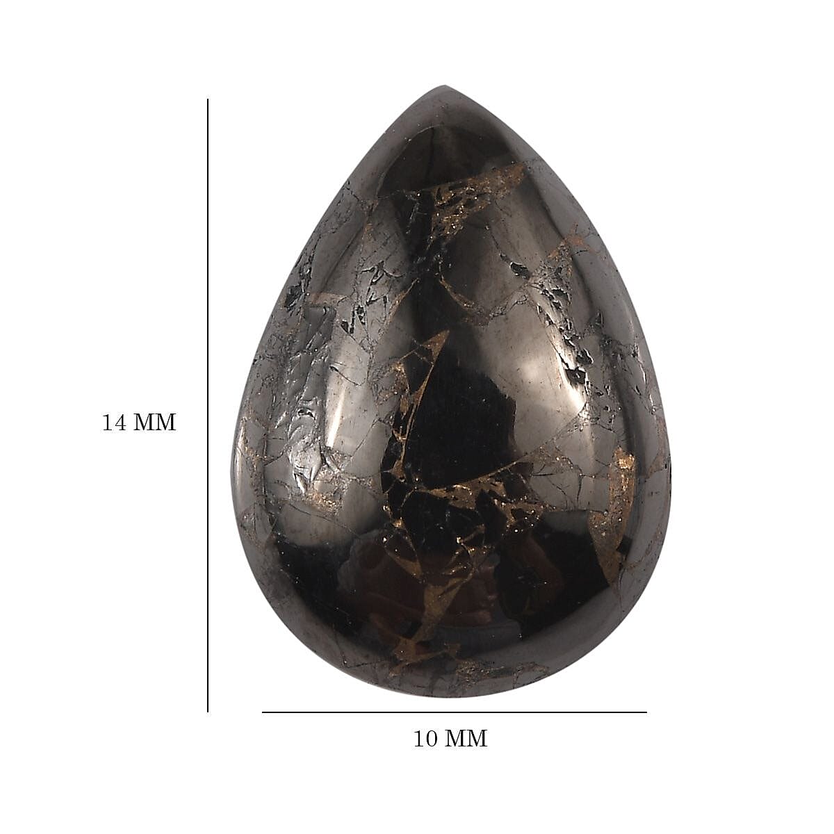 Matrix Silver Shungite (Pear 14x10 mm) 3.46 ctw Loose Gemstone