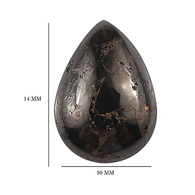Matrix Silver Shungite (Pear 14x10 mm) 3.46 ctw Loose Gemstone