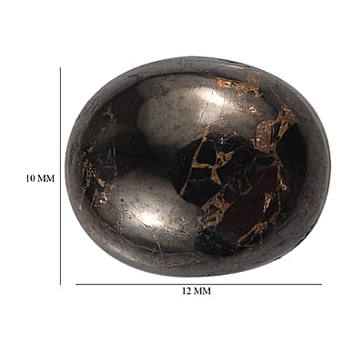Matrix Silver Shungite (Ovl 12x10 mm) 3.05 ctw Loose Gemstone