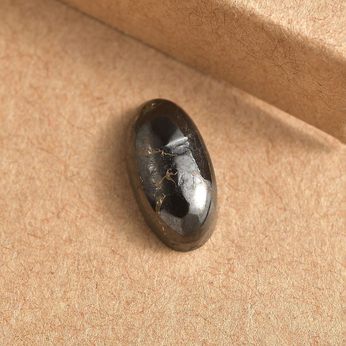 Matrix Silver Shungite (Ovl 12x6 mm) 1.40 ctw Loose Gemstone image number 1
