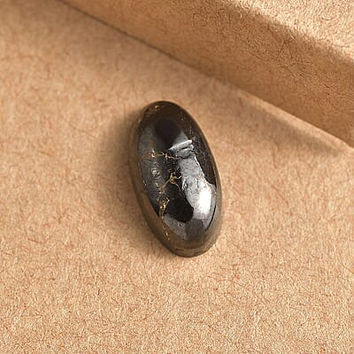 Matrix Silver Shungite (Ovl 12x6 mm) 1.40 ctw Loose Gemstone