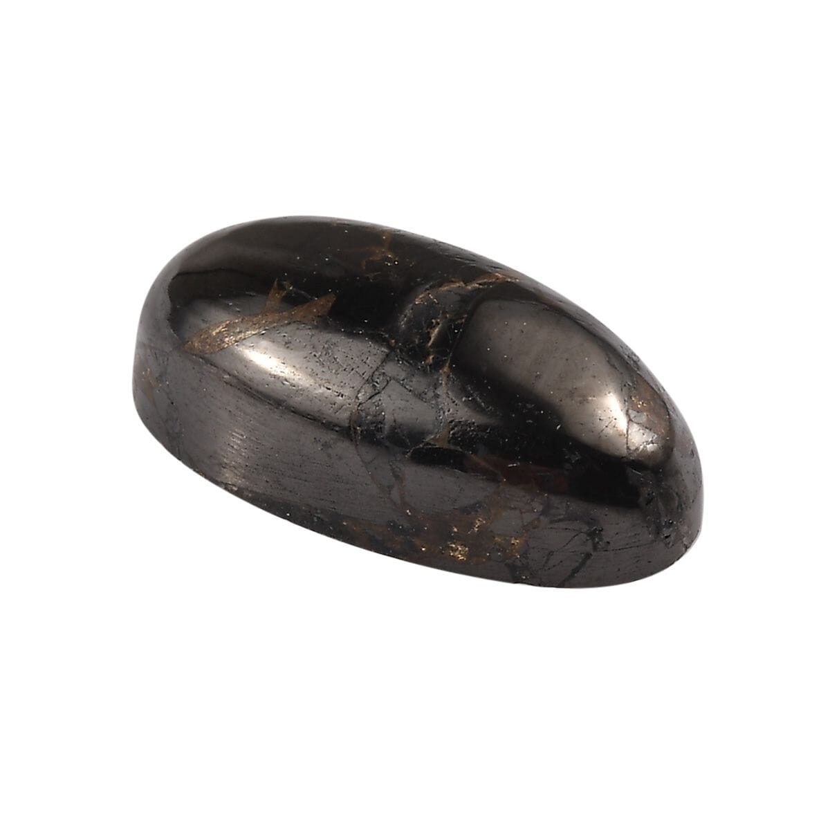 Matrix Silver Shungite (Ovl 12x6 mm) 1.40 ctw Loose Gemstone image number 2