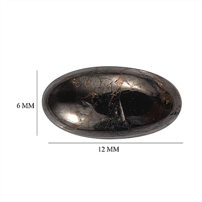 Matrix Silver Shungite (Ovl 12x6 mm) 1.40 ctw Loose Gemstone