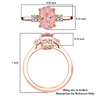 Certified & Appraised Luxoro 10K Rose Gold AAA Pink Morganite, Diamond (G-H, I2) Ring (Size 11.0) 1.35 ctw