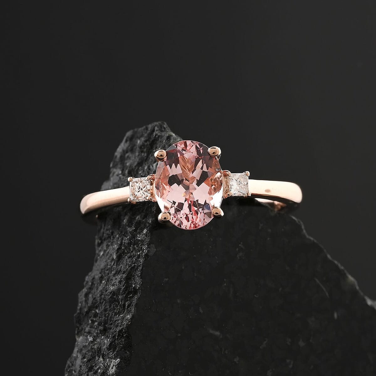 Certified Luxoro AAA Pink Morganite, Diamond (G-H, I2) Ring in 10K Rose Gold 1.35 ctw (Size 6.5) image number 1