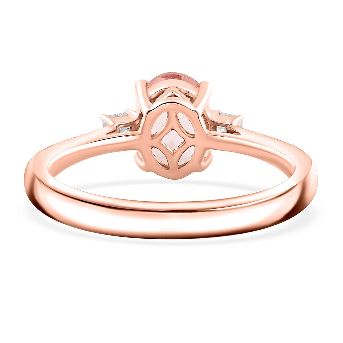 Certified Luxoro AAA Pink Morganite, Diamond (G-H, I2) Ring in 10K Rose Gold 1.35 ctw (Size 6.5) image number 4
