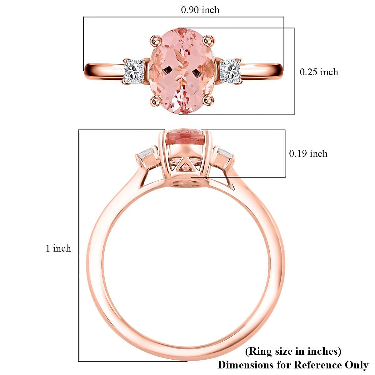 Certified Luxoro AAA Pink Morganite, Diamond (G-H, I2) Ring in 10K Rose Gold 1.35 ctw (Size 7.5) image number 5