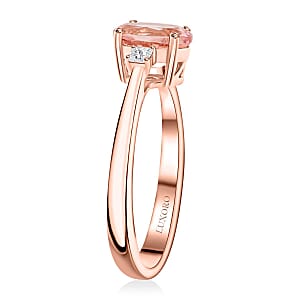 Certified Luxoro AAA Pink Morganite, Diamond (G-H, I2) Ring in 10K Rose Gold 1.35 ctw (Size 9.5)