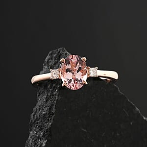 Certified Luxoro AAA Pink Morganite, Diamond (G-H, I2) Ring in 10K Rose Gold 1.35 ctw (Size 10.5)