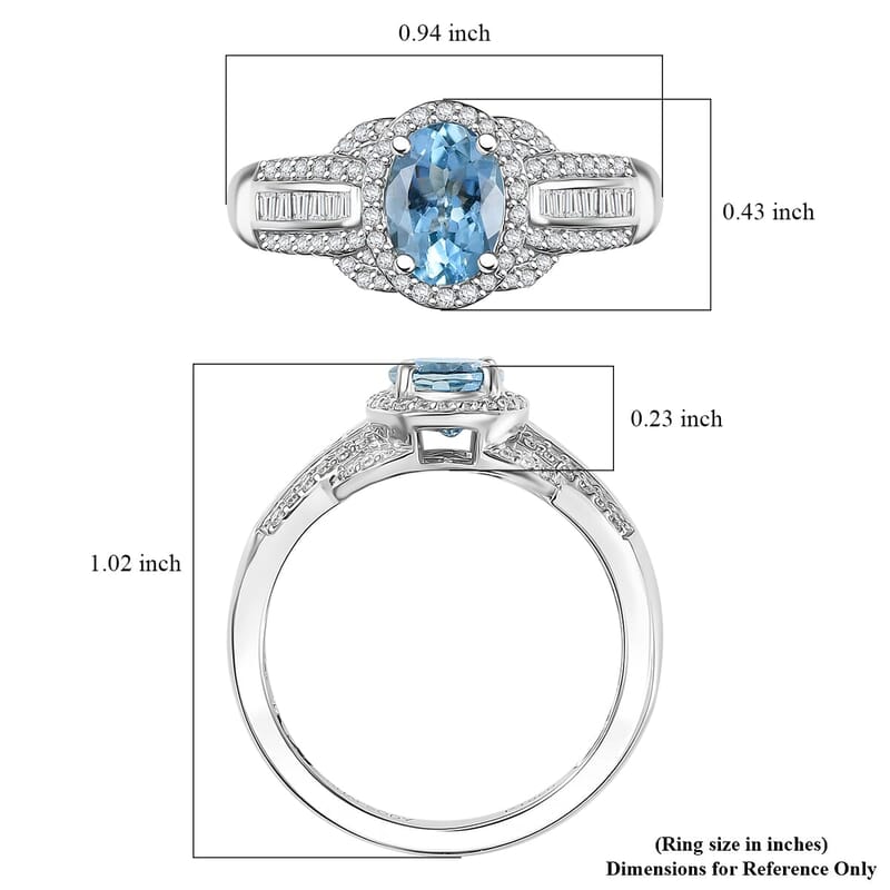 950 Platinum  AAAA  Santamaria Aquamarine   White Diamond  VS2 Main Stone With Side Stone Ring ,  Platinum Wt. 5.64 g 1.62 ctw