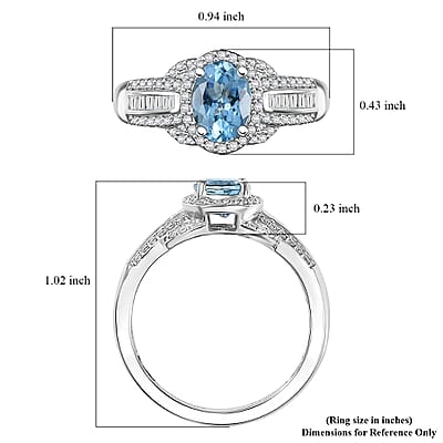 950 Platinum  AAAA  Santamaria Aquamarine   White Diamond  VS2 Main Stone With Side Stone Ring ,  Platinum Wt. 5.64 g 1.62 ctw