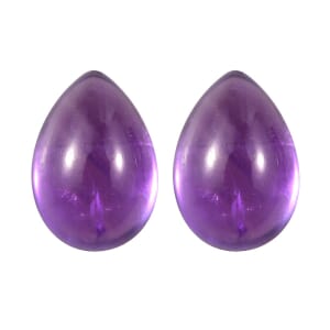 AA African Amethyst Set of 2 (Pear 7x5 mm) 1.28 ctw Loose Gemstone