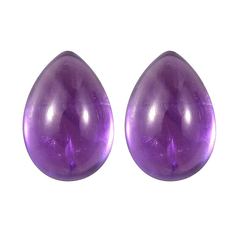 AA African Amethyst Set of 2 (Pear 7x5 mm) 1.28 ctw Loose Gemstone