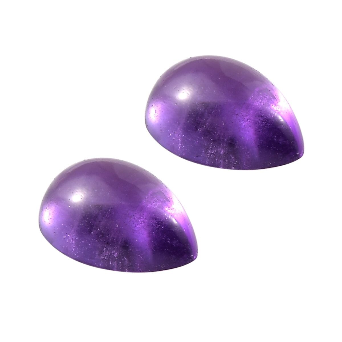 AA African Amethyst Set of 2 (Pear 7x5 mm) 1.28 ctw Loose Gemstone image number 2