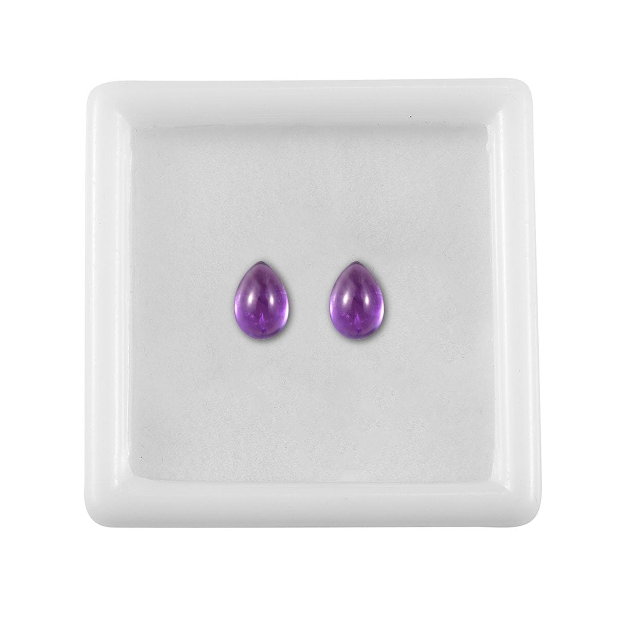 AA African Amethyst Set of 2 (Pear 7x5 mm) 1.28 ctw Loose Gemstone image number 3