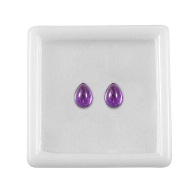 AA African Amethyst Set of 2 (Pear 7x5 mm) 1.28 ctw Loose Gemstone