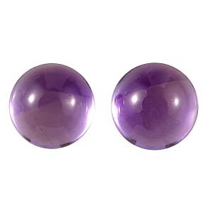 AA African Amethyst Set of 2 (Rnd 5 mm) 0.88 ctw Loose Gemstone