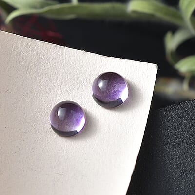 AA African Amethyst Set of 2 (Rnd 5 mm) 0.88 ctw Loose Gemstone