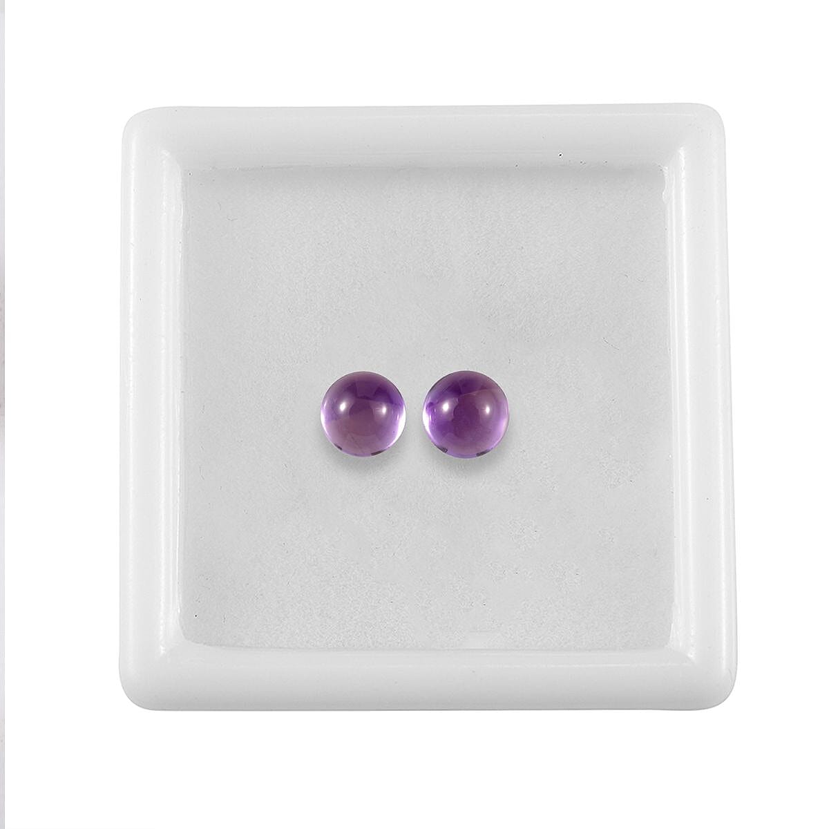AA African Amethyst Set of 2 (Rnd 5 mm) 0.88 ctw Loose Gemstone