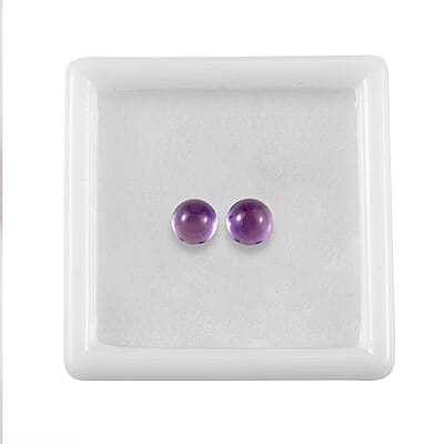 AA African Amethyst Set of 2 (Rnd 5 mm) 0.88 ctw Loose Gemstone