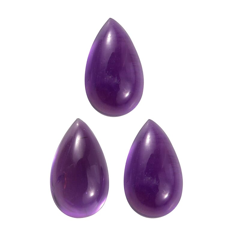 AA African Amethyst Set of 3 (Pear 5x3 mm) 0.65 ctw Loose Gemstone