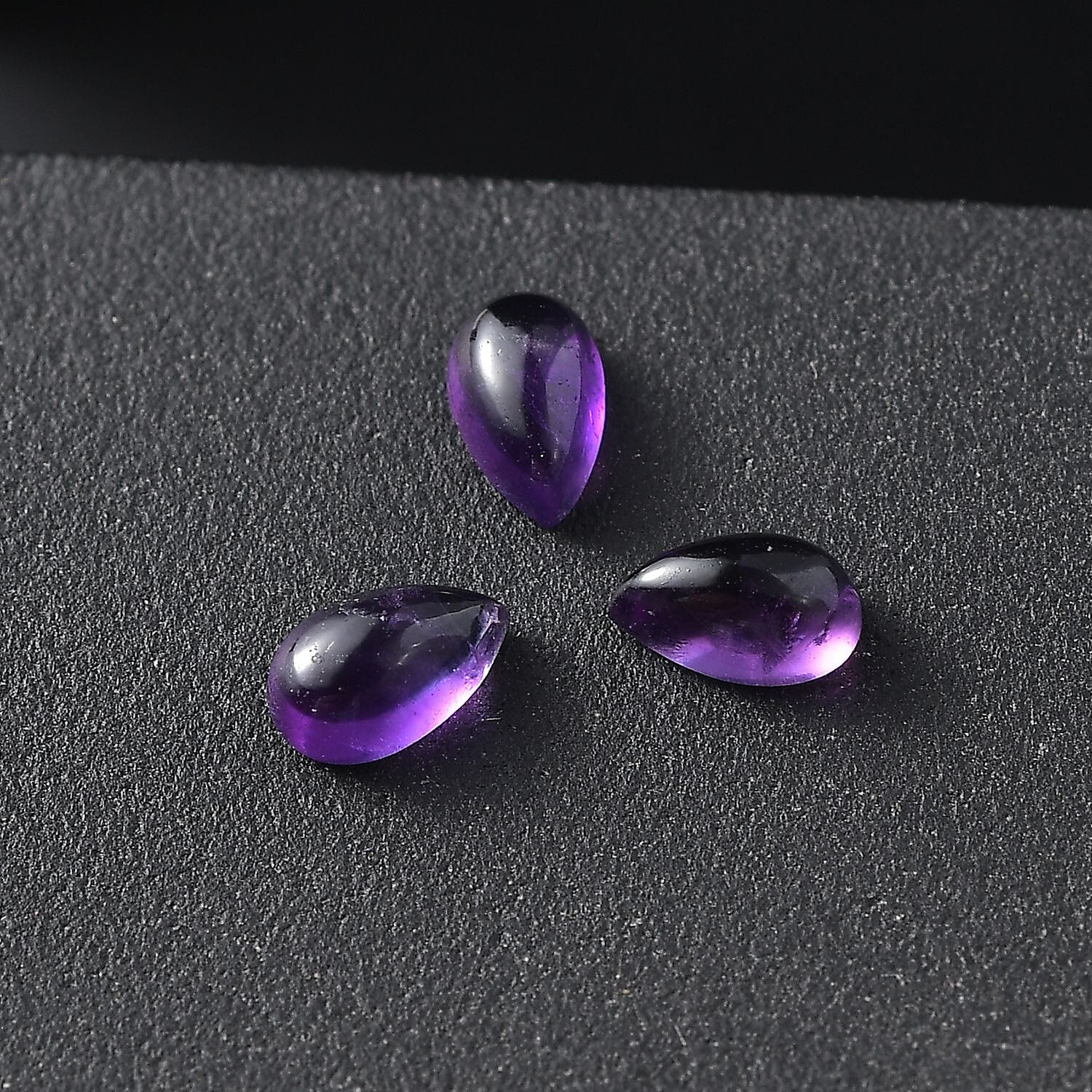 AA African Amethyst Set of 3 (Pear 5x3 mm) 0.65 ctw Loose Gemstone