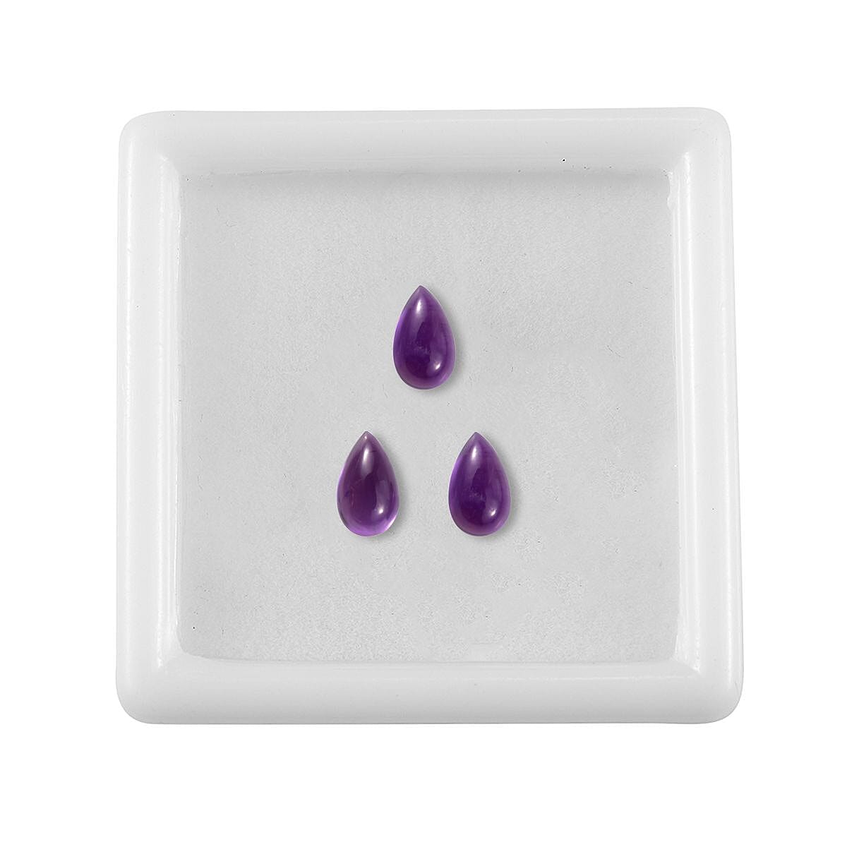 AA African Amethyst Set of 3 (Pear 5x3 mm) 0.65 ctw Loose Gemstone