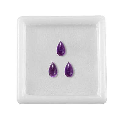 AA African Amethyst Set of 3 (Pear 5x3 mm) 0.65 ctw Loose Gemstone