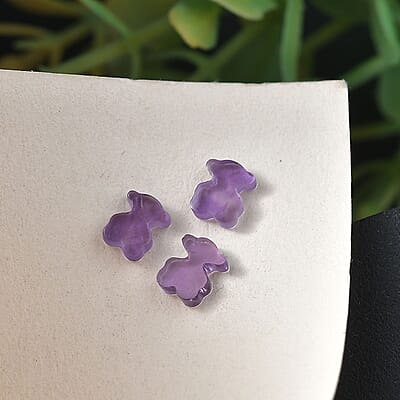 AA African Amethyst Set of 3 (Fancy 5x4 mm) 0.87 ctw Loose Gemstone