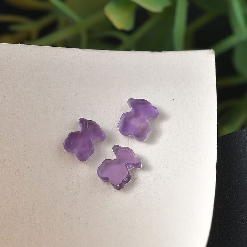 AA African Amethyst Set of 3 (Fancy 5x4 mm) 0.87 ctw Loose Gemstone