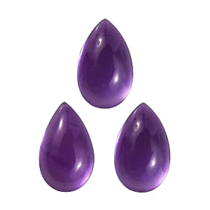 African Amethyst Set of 3 (Pear 5x3 mm) 0.59 ctw Loose Gemstone