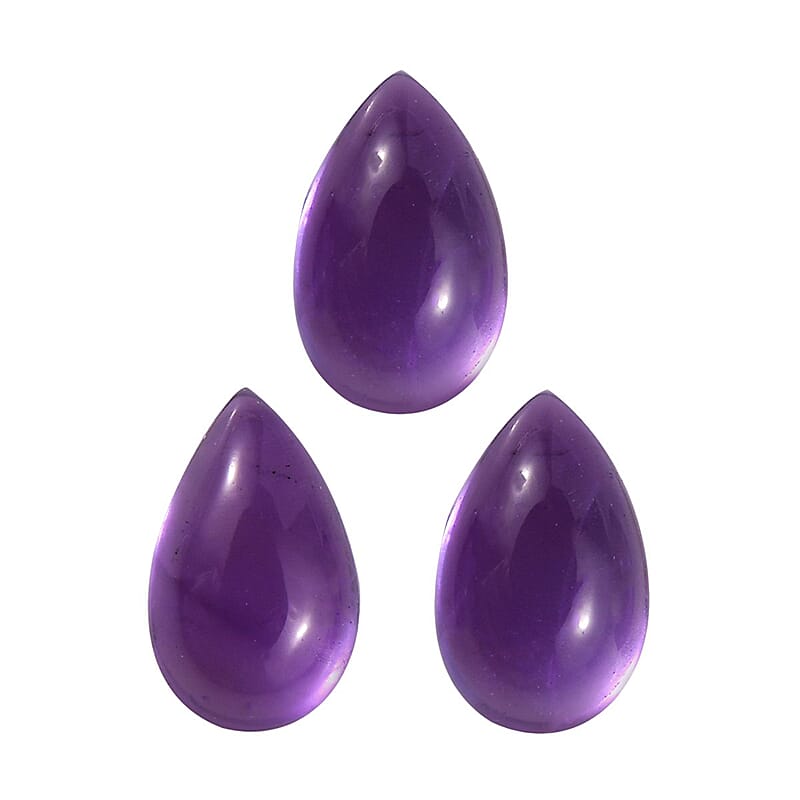African Amethyst Set of 3 (Pear 5x3 mm) 0.59 ctw Loose Gemstone