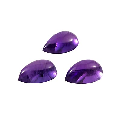 African Amethyst Set of 3 (Pear 5x3 mm) 0.59 ctw Loose Gemstone