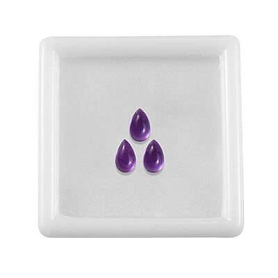 African Amethyst Set of 3 (Pear 5x3 mm) 0.59 ctw Loose Gemstone