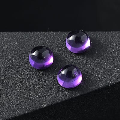 African Amethyst Set of 3 (Rnd 4 mm) 0.82 ctw Loose Gemstone